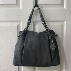 Jessica Simpson dark gray satchel/crossbody bag. Measures approx 14x11 1/2 x4.